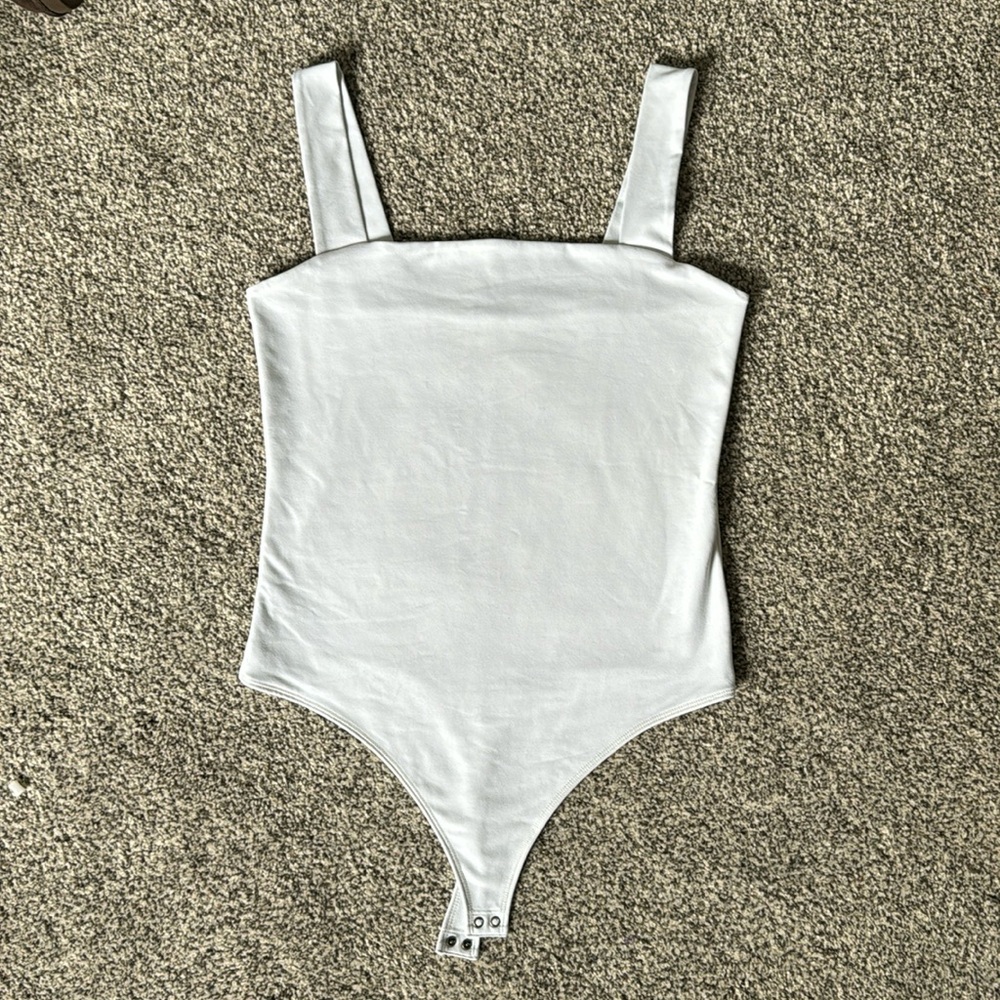 Cotton-Blend Seamless Fabric Tank Bodysuit